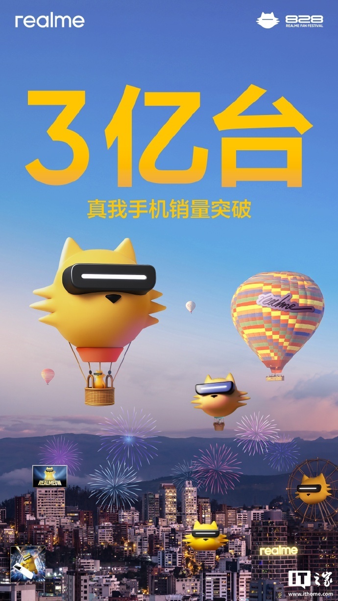 真我手机全球销量突破 3 亿台