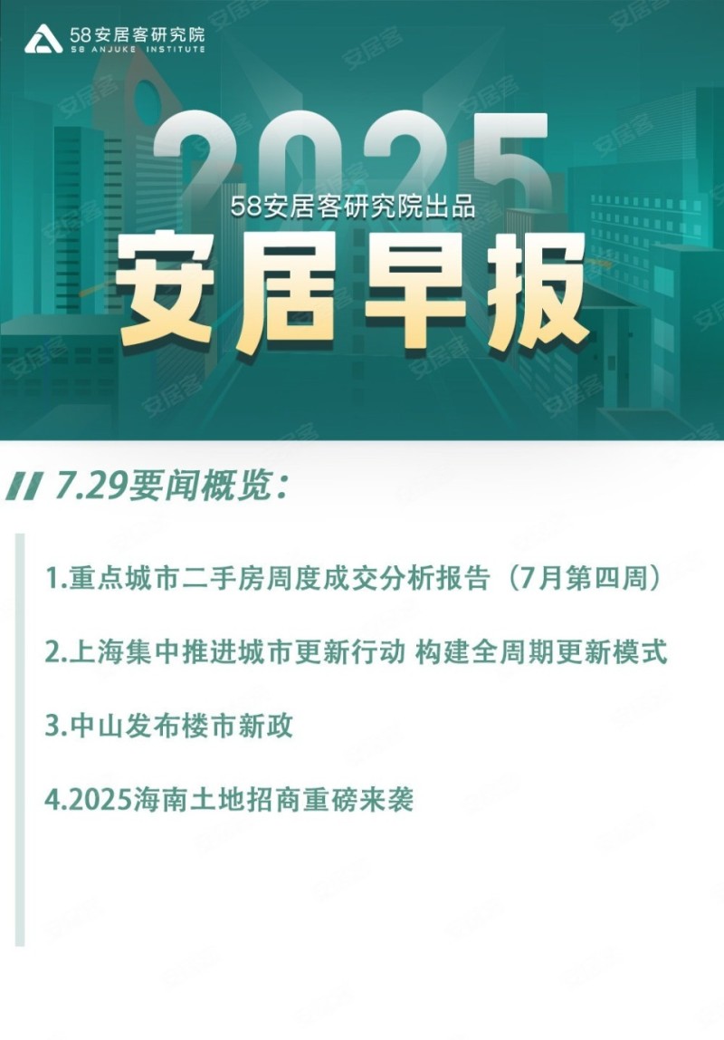 安居早报7.29：上海集中推进城市更新行动