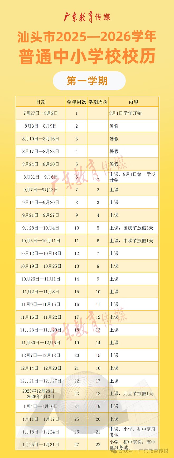 码住！汕头中小学开学时间定了